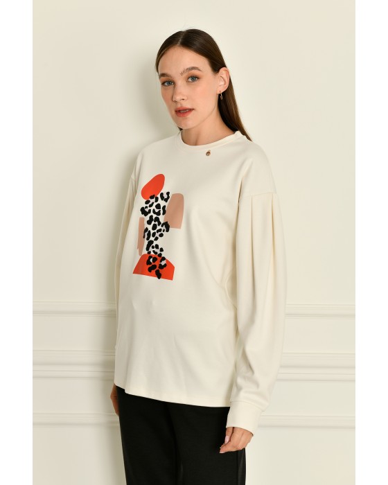 Baskılı Sweater 