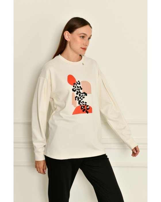 Baskılı Sweater 